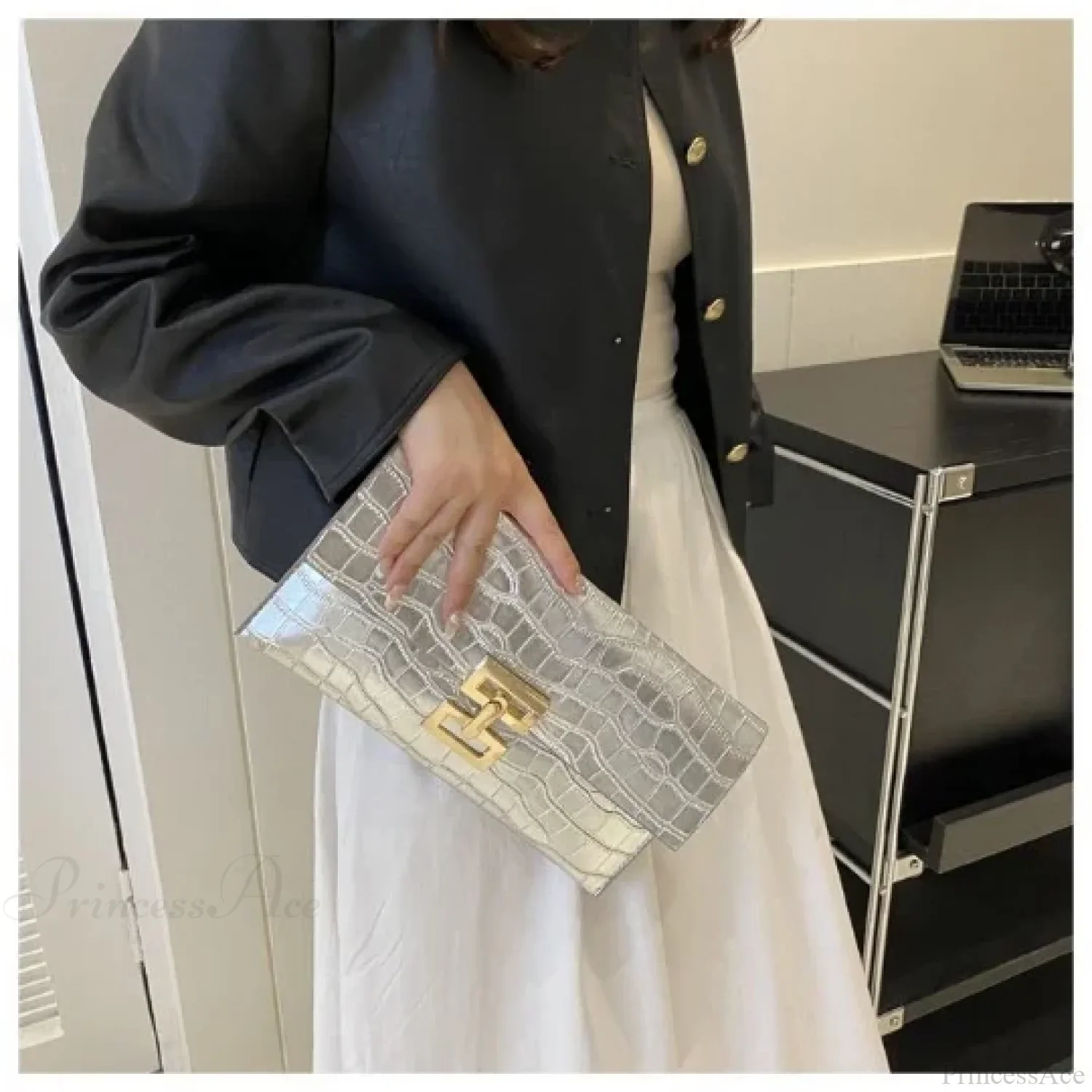 Golden Evening Clutch Wristlet - Image 3