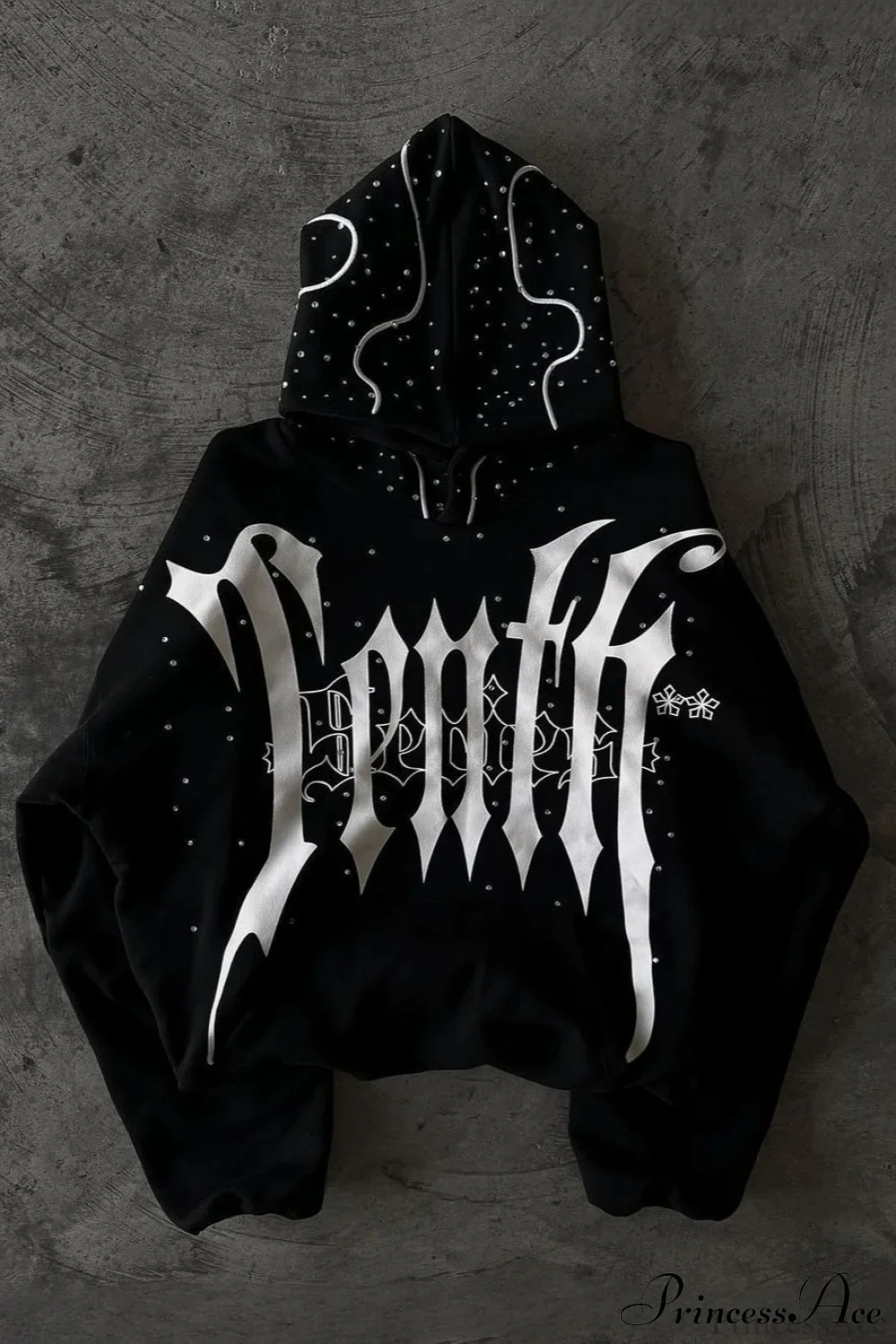 Goth Dark Letter Print Unisex Harajuku Oversized Hoodie