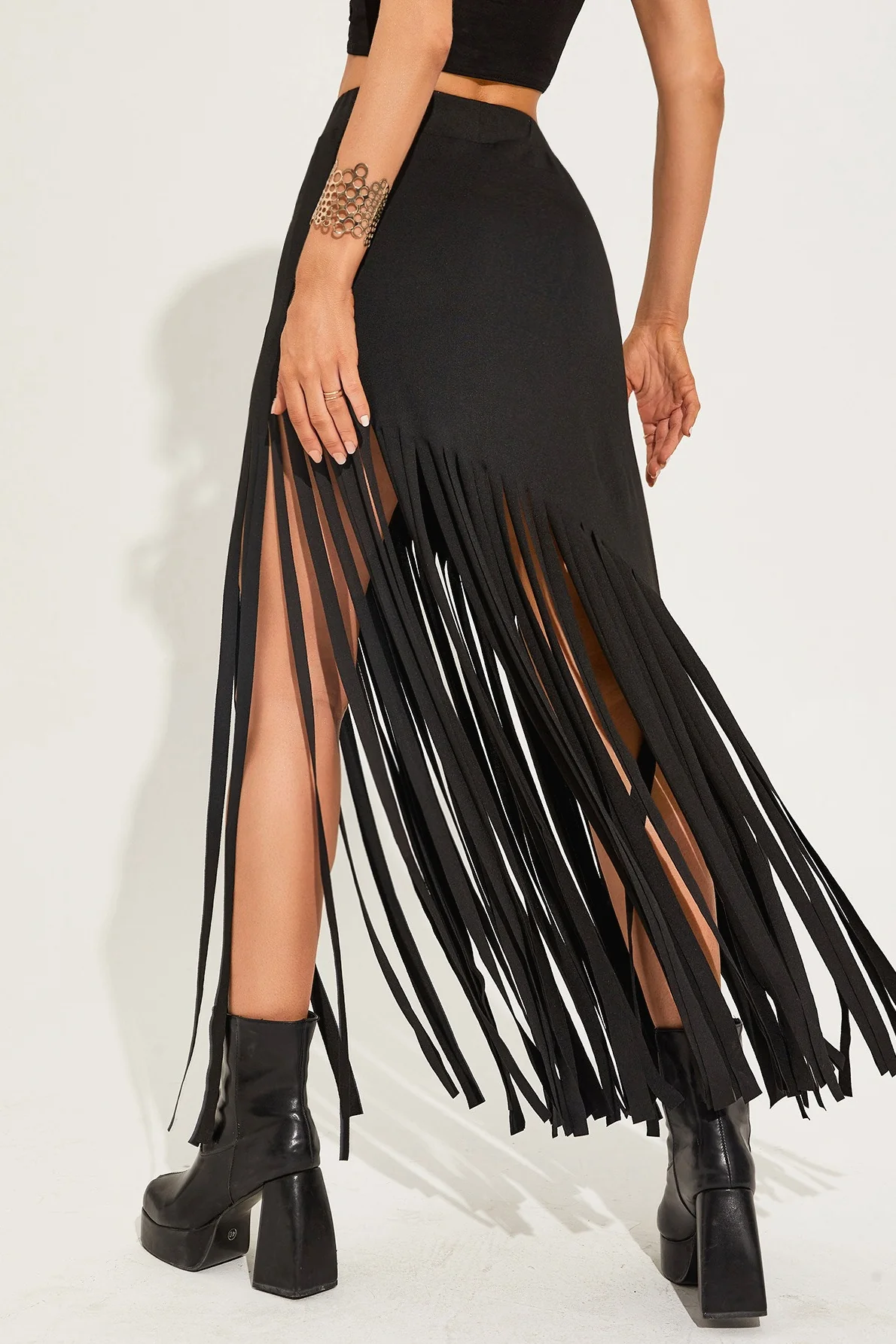 Goth Fringe Punk Mini Skirt - Image 2