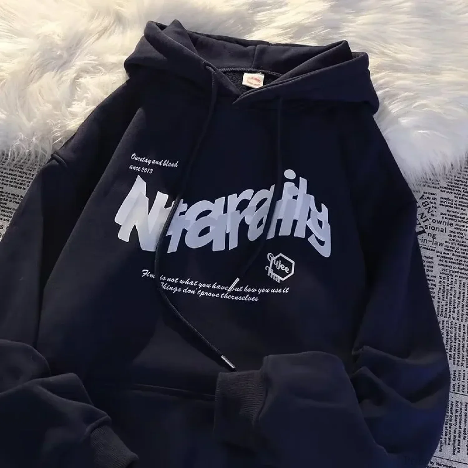 Goth Letter Print Casual Oversized Hoodie - Image 6