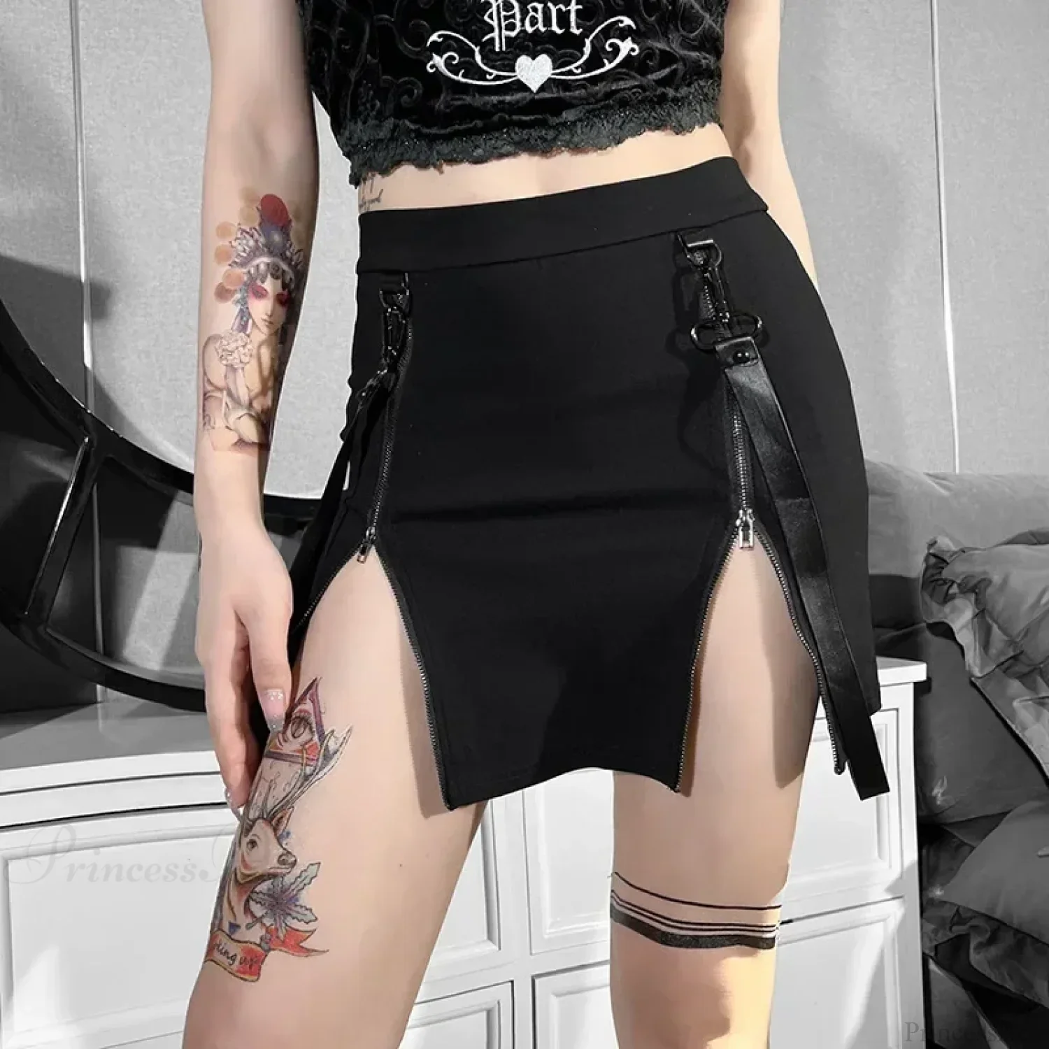 Gothic Bag Hip Split Vintage Skirt - Image 4
