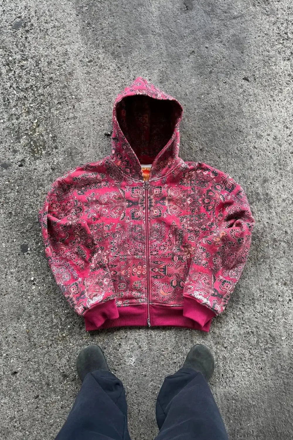 Gothic Full Pattern Printed Zipper Hoodie - Image 4