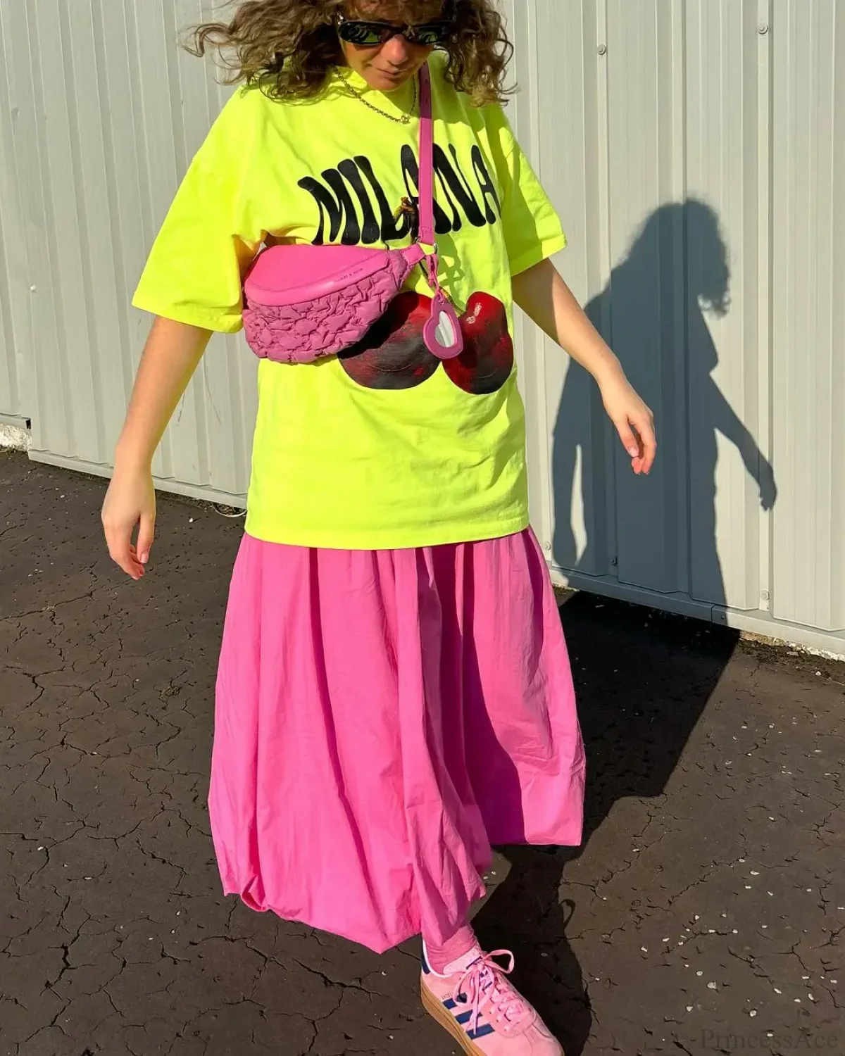 Gothic Harajuku Fluorescent Green Cherry T-shirt - Image 2