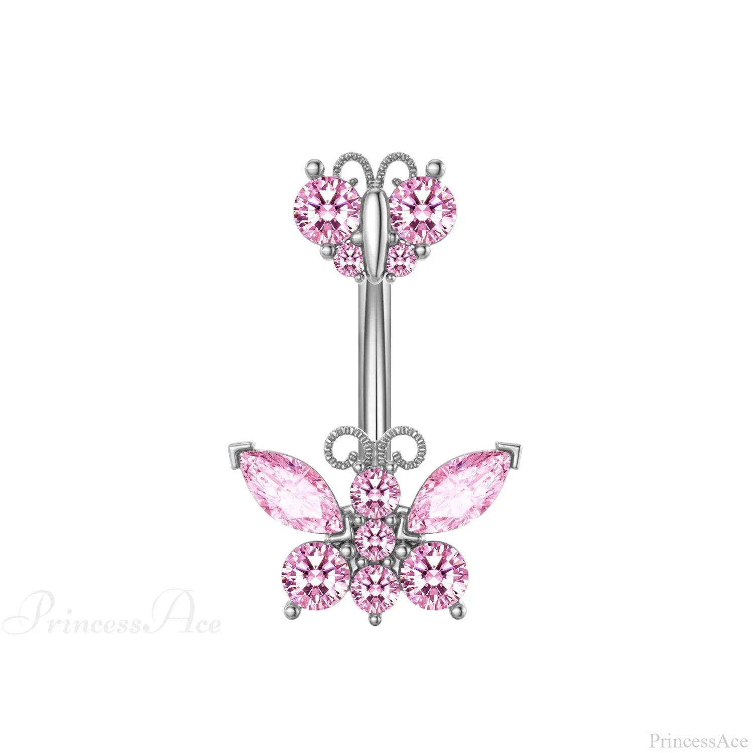 Gothic Heart Dangle Butterfly Belly Ring - Image 11