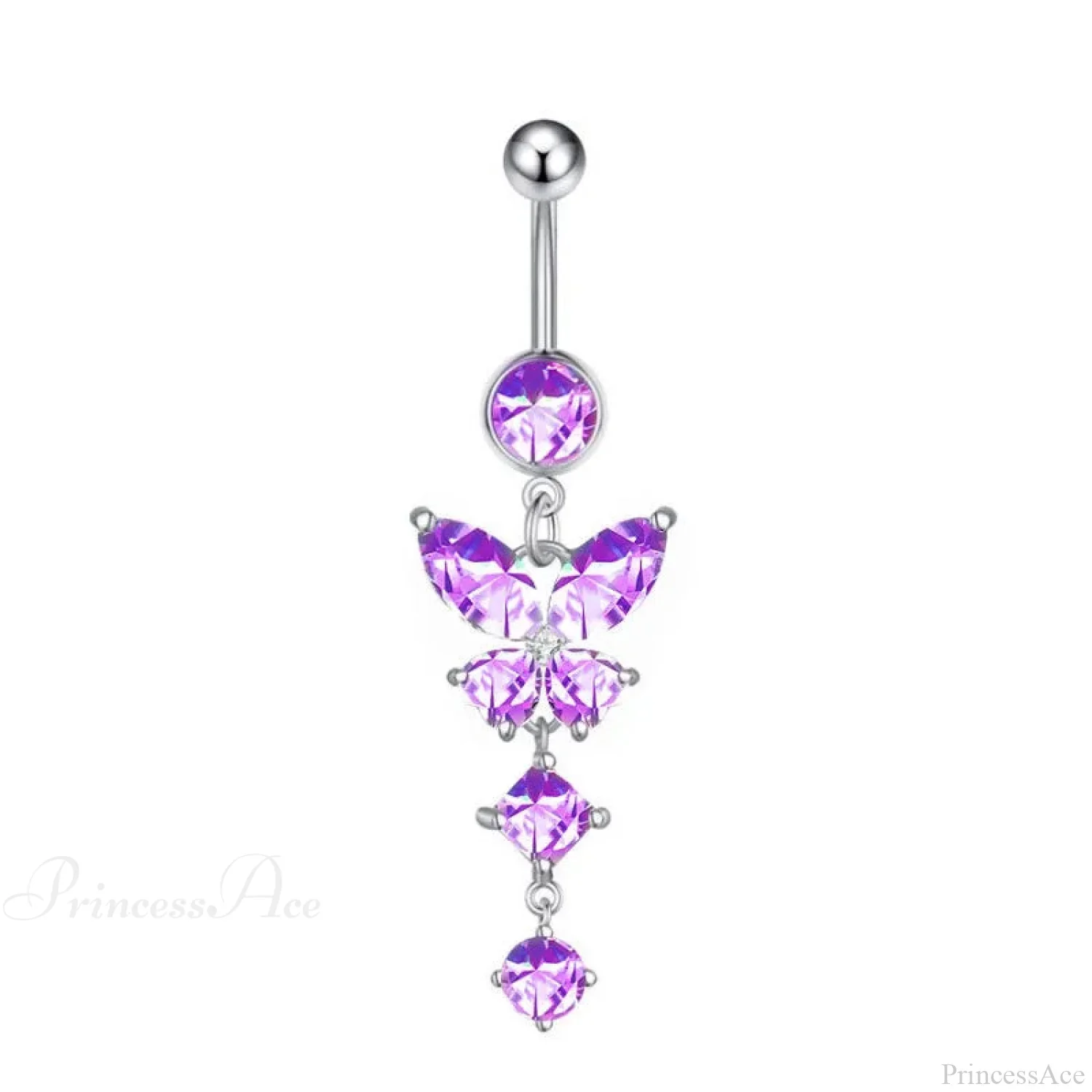 Gothic Heart Dangle Butterfly Belly Ring - Image 13