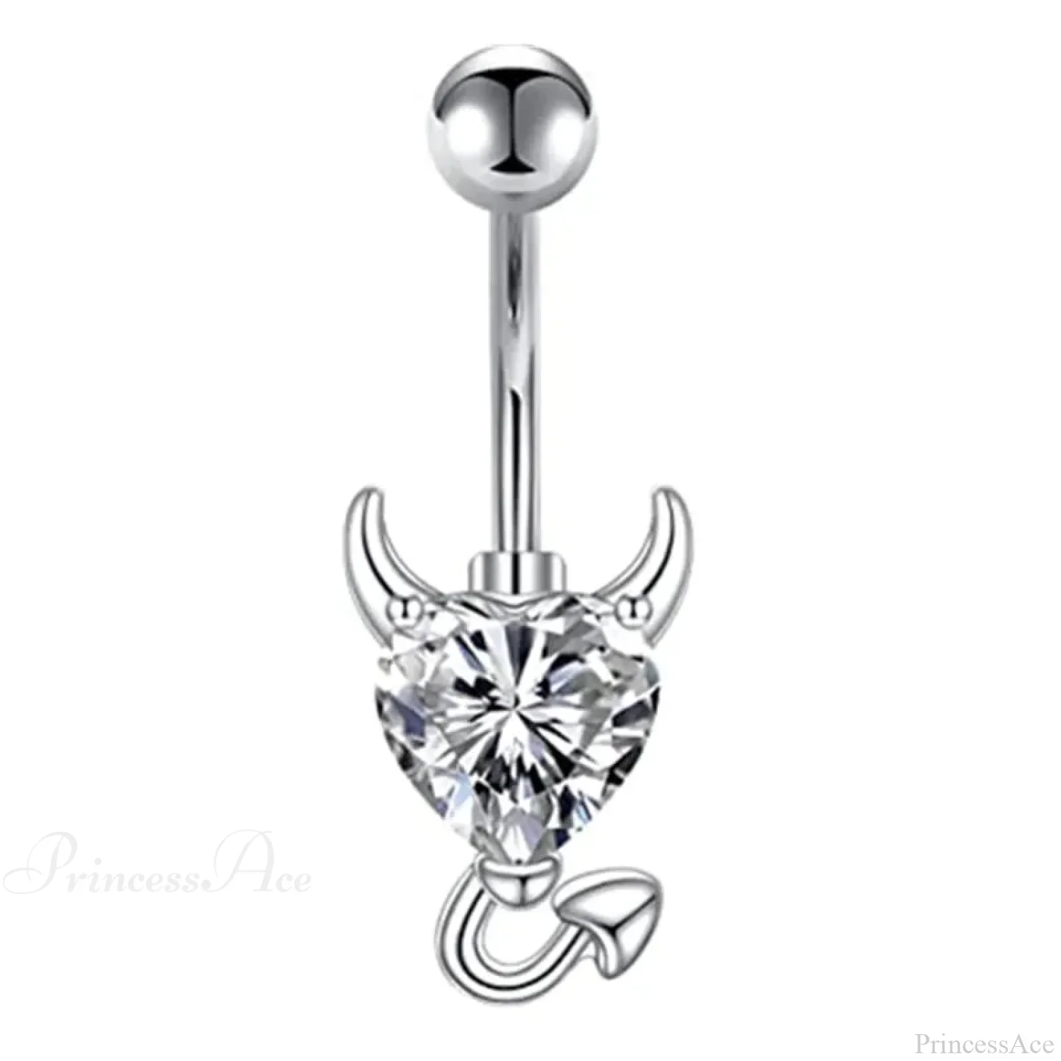 Gothic Heart Dangle Butterfly Belly Ring - Image 14