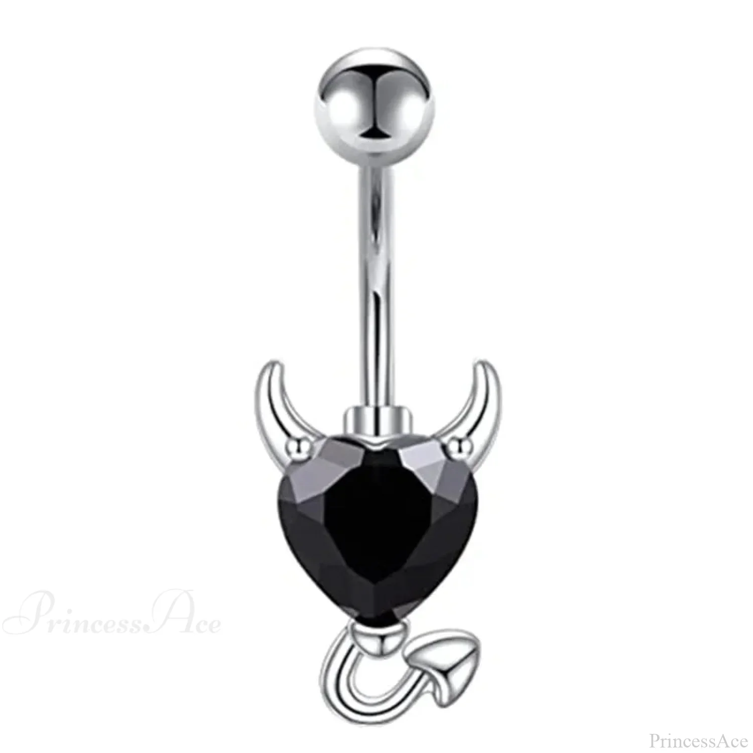 Gothic Heart Dangle Butterfly Belly Ring - Image 17