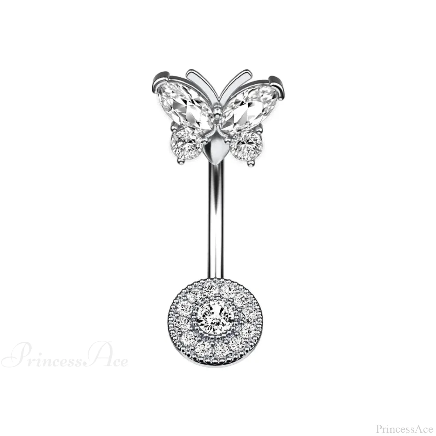 Gothic Heart Dangle Butterfly Belly Ring - Image 4
