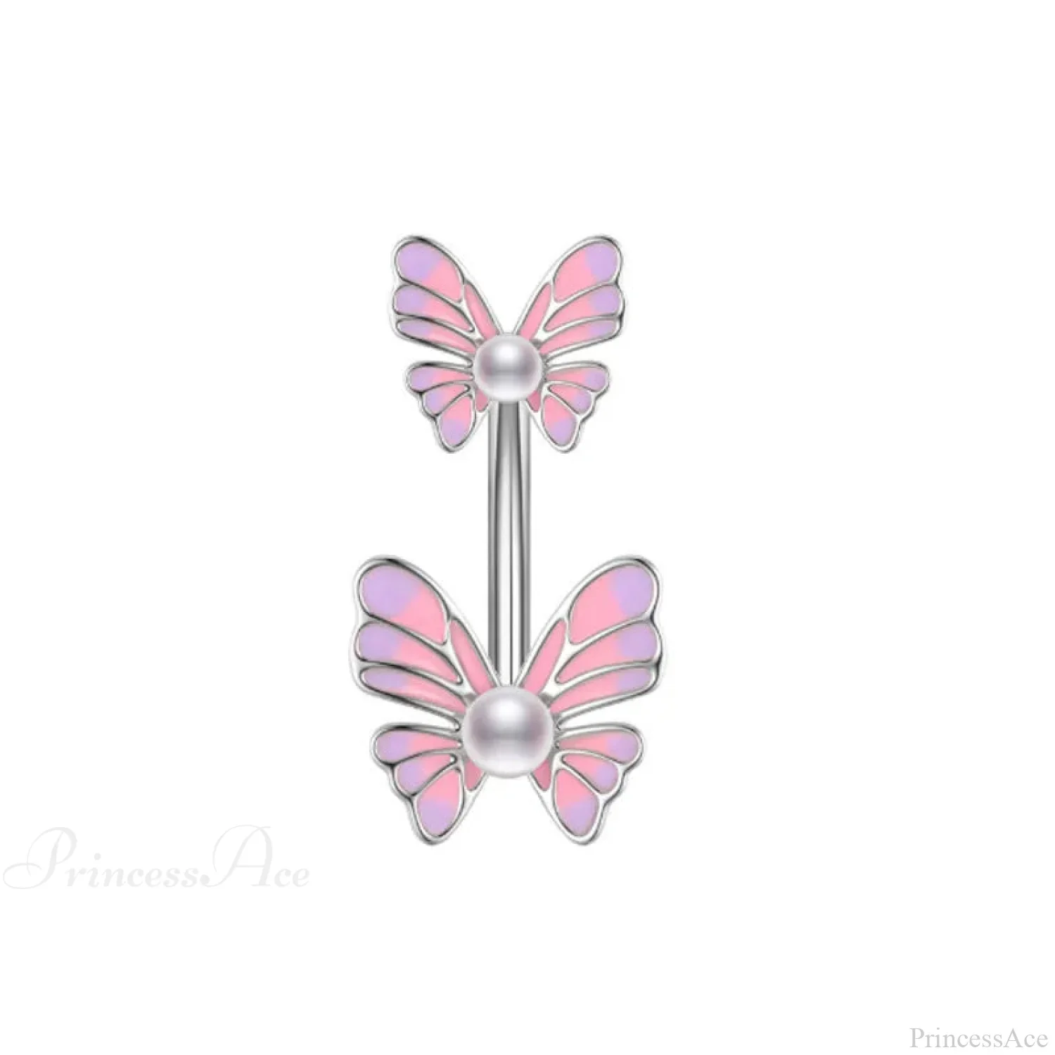 Gothic Heart Dangle Butterfly Belly Ring - Image 8