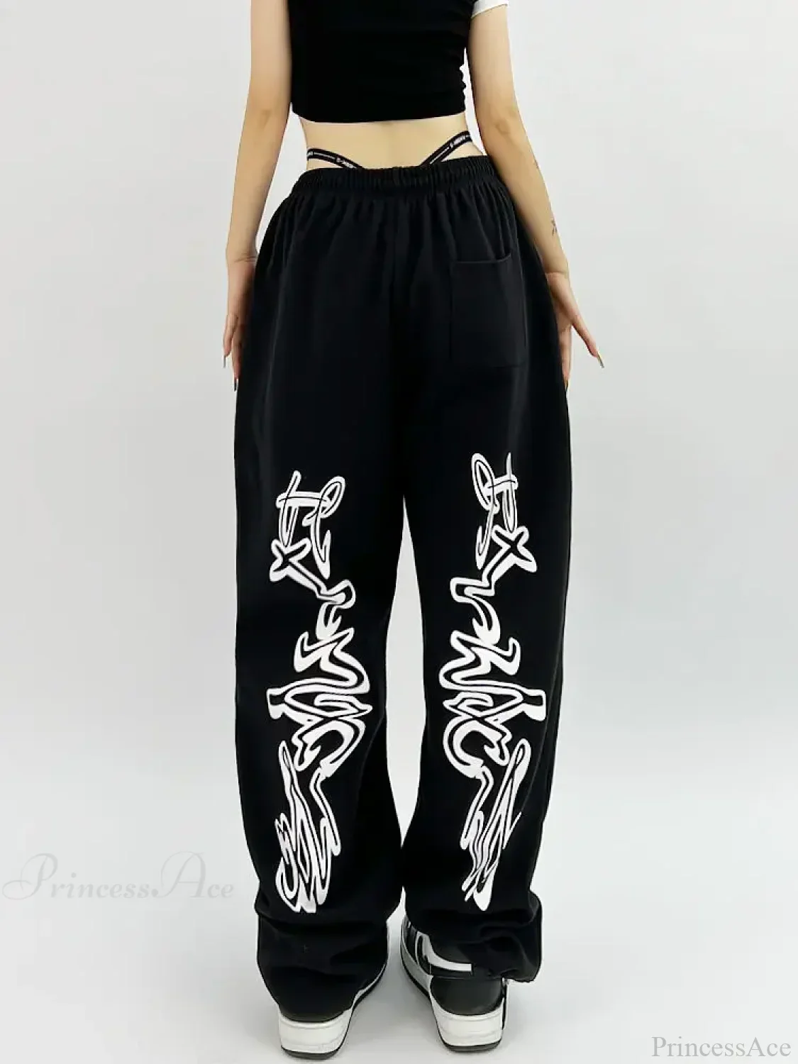 Gothic Hip Hop Grunge Black Jogging Pants