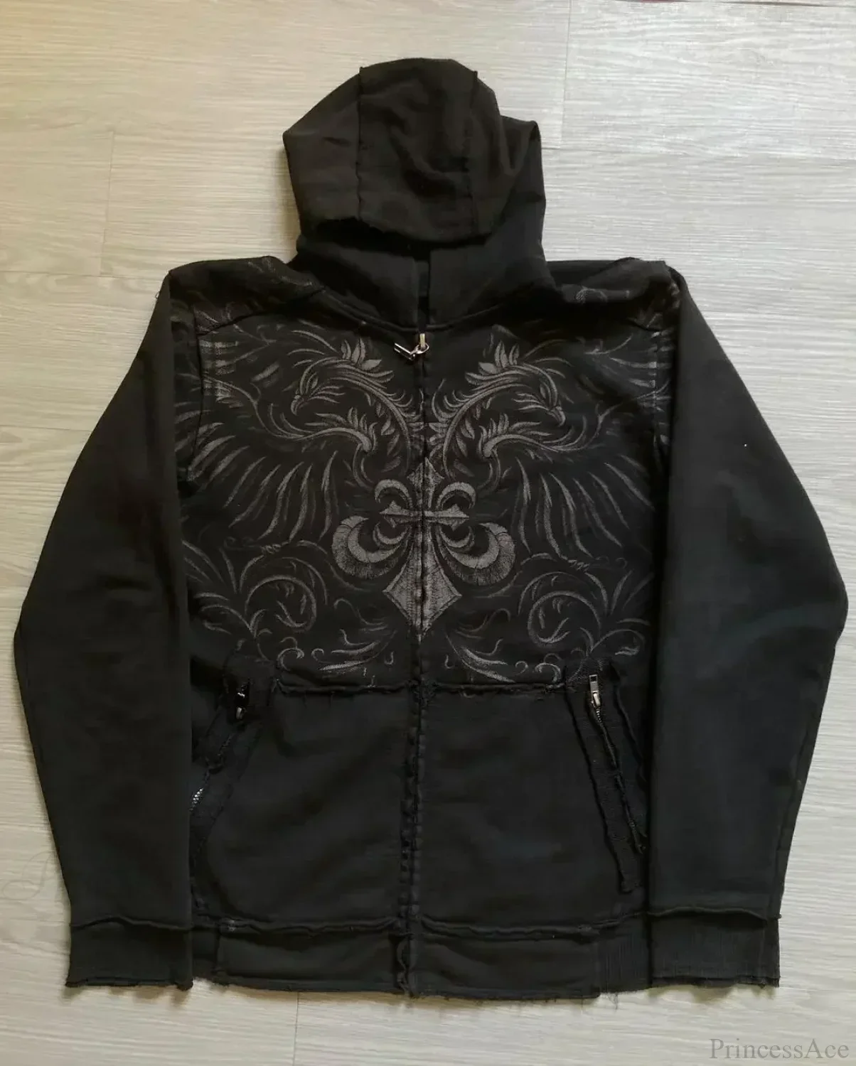 Gothic Letter Print Fall Hoodie - Image 10
