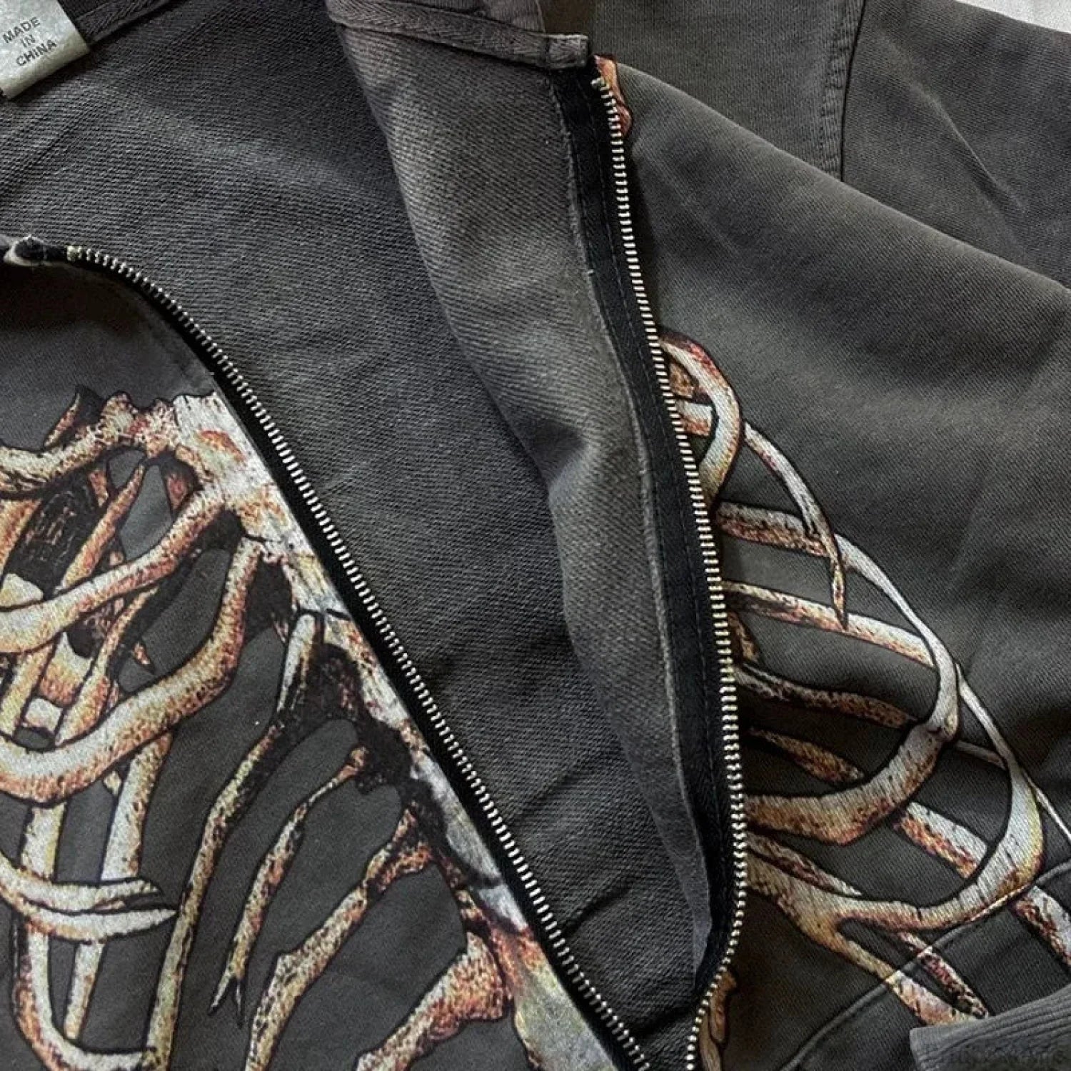Gothic Long Sleeve Zipper Hoodie - Image 6