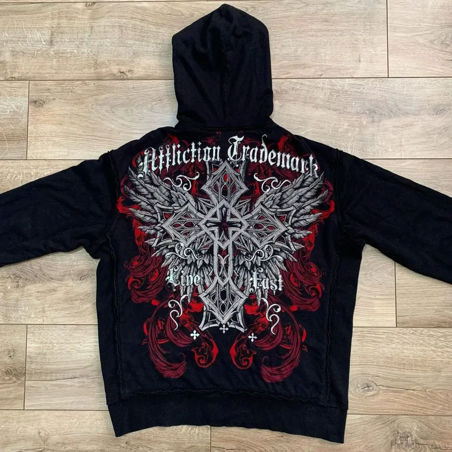 Gothic Long Sleeve Zipper Hoodie - Image 8