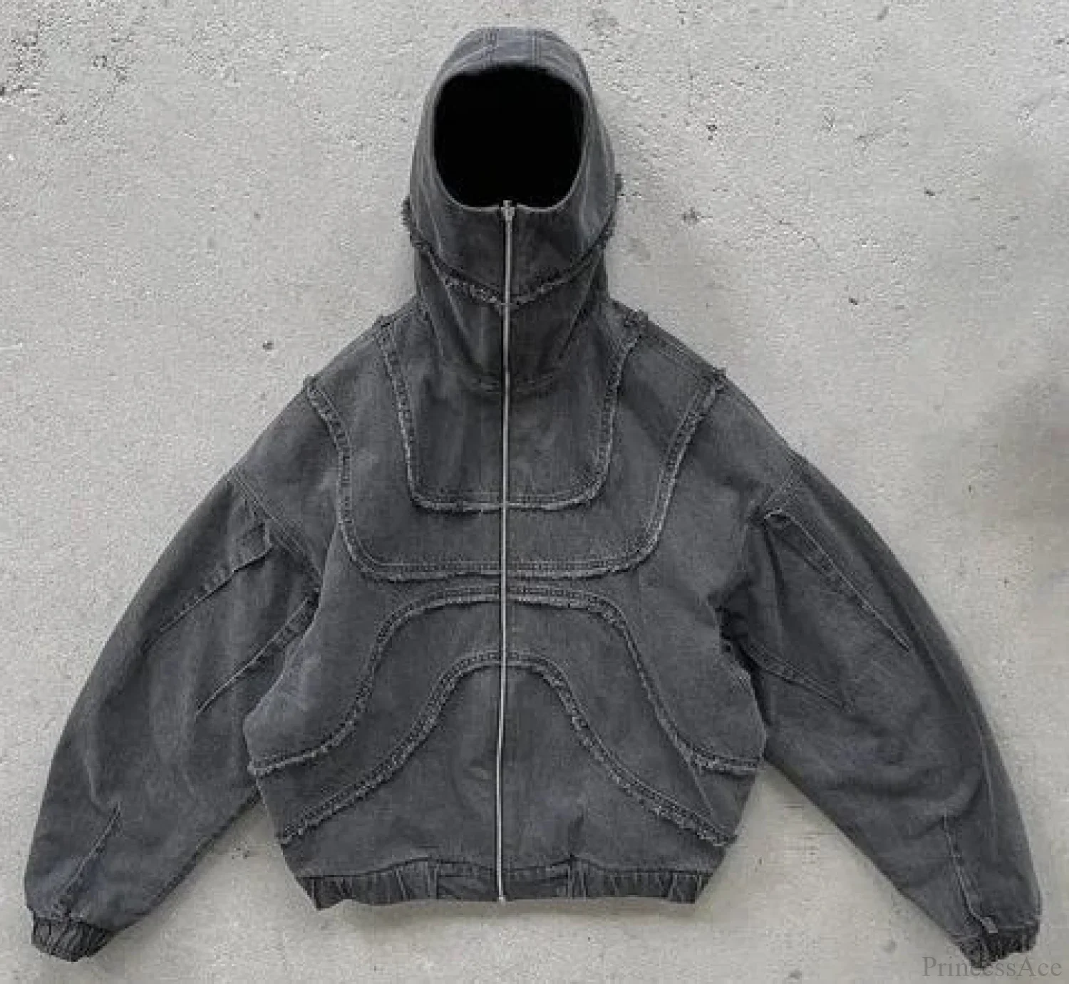 Gothic Punk Washed Zipper Hoodie - Image 11