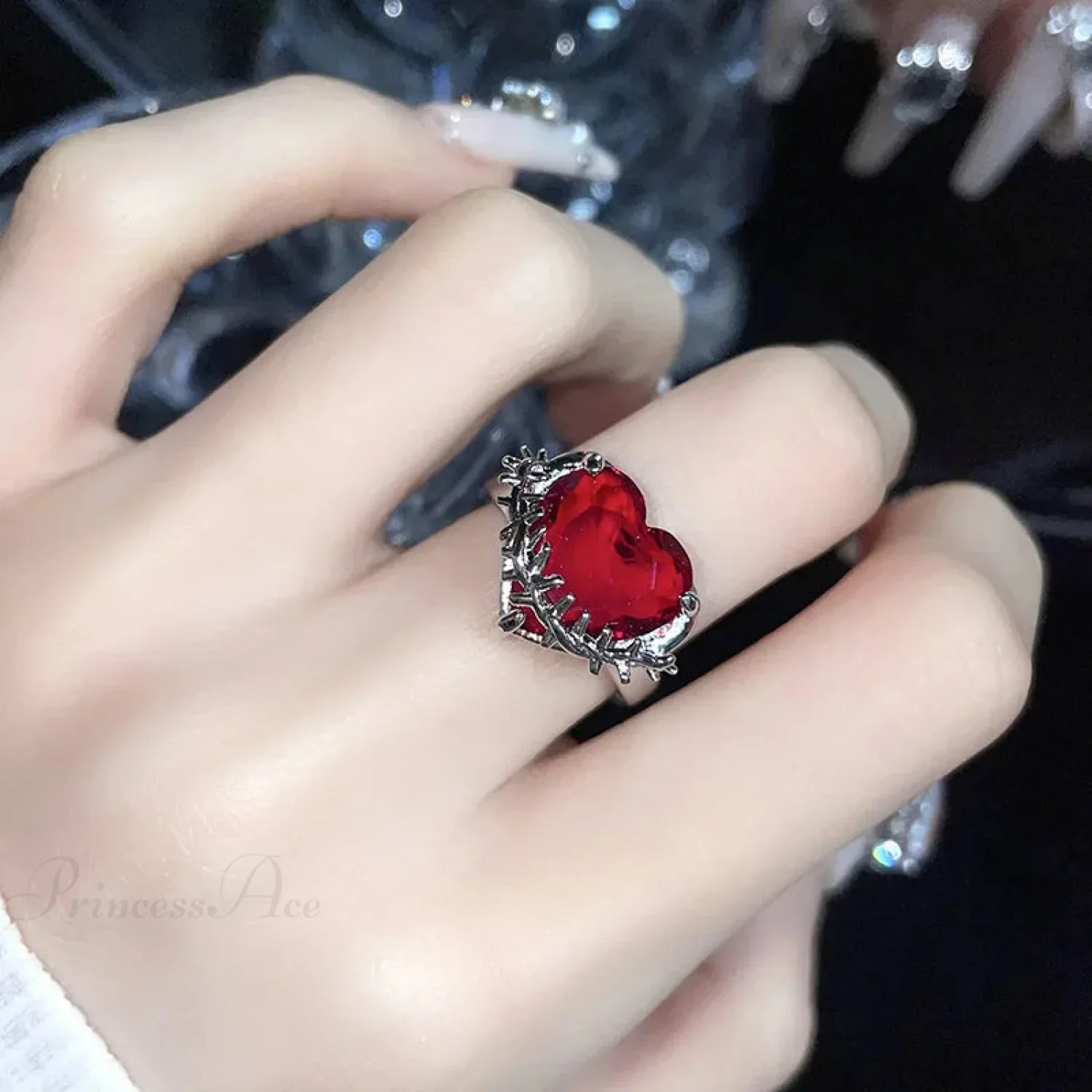 Gothic Unpredictable Stone Animal Ring - Image 10