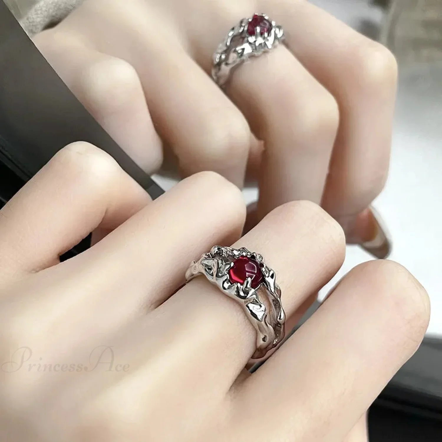 Gothic Unpredictable Stone Animal Ring - Image 13