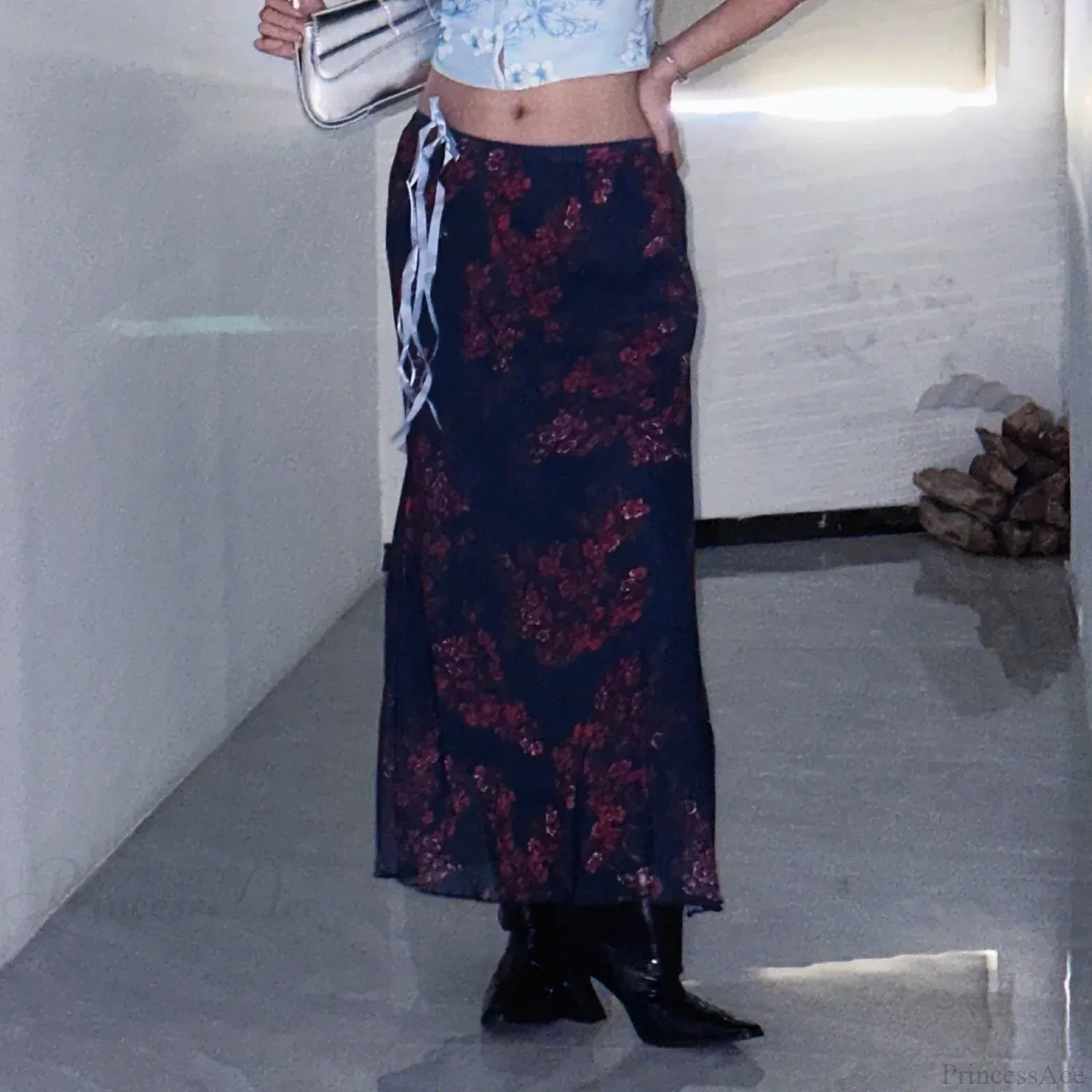 Gothic Vintage Elegant Flower Summer Fall Casual Skirt - Image 2