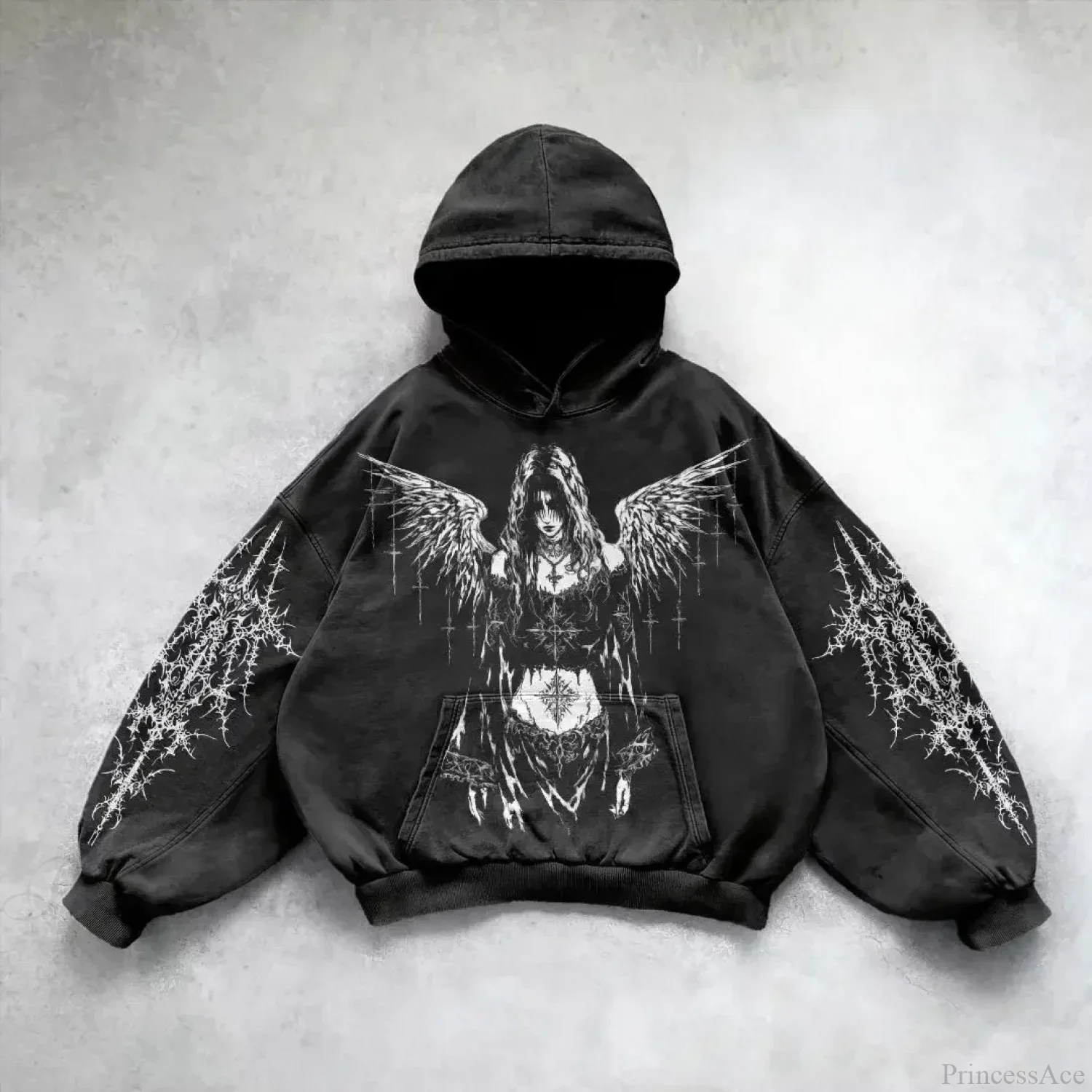 Goths Pattern Print Hoodie - Image 5