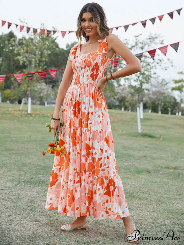 Gown Flowered Long for Resort Women - Image 2