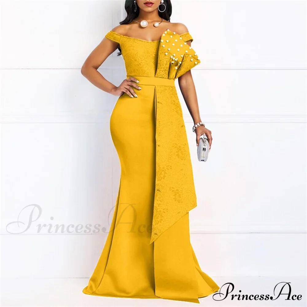 Gown Lace Elegant Embroidery Red Women Cut Low Party Beaded - - Mermaid Warm-Season Floor-Length - Image 6