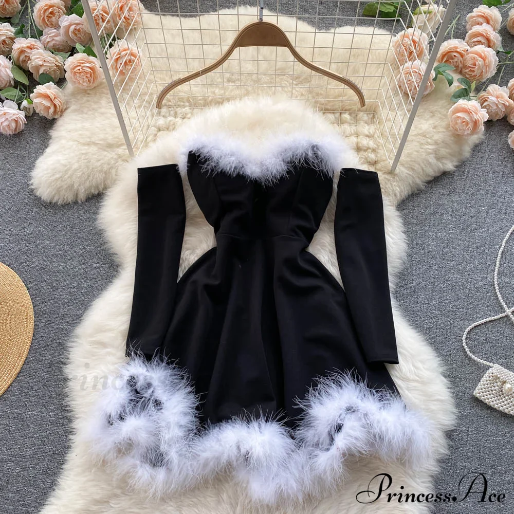 Gown Red for Backless Furry Strapless Elegant - Women Party New Year/Christmas/Femme - Image 3