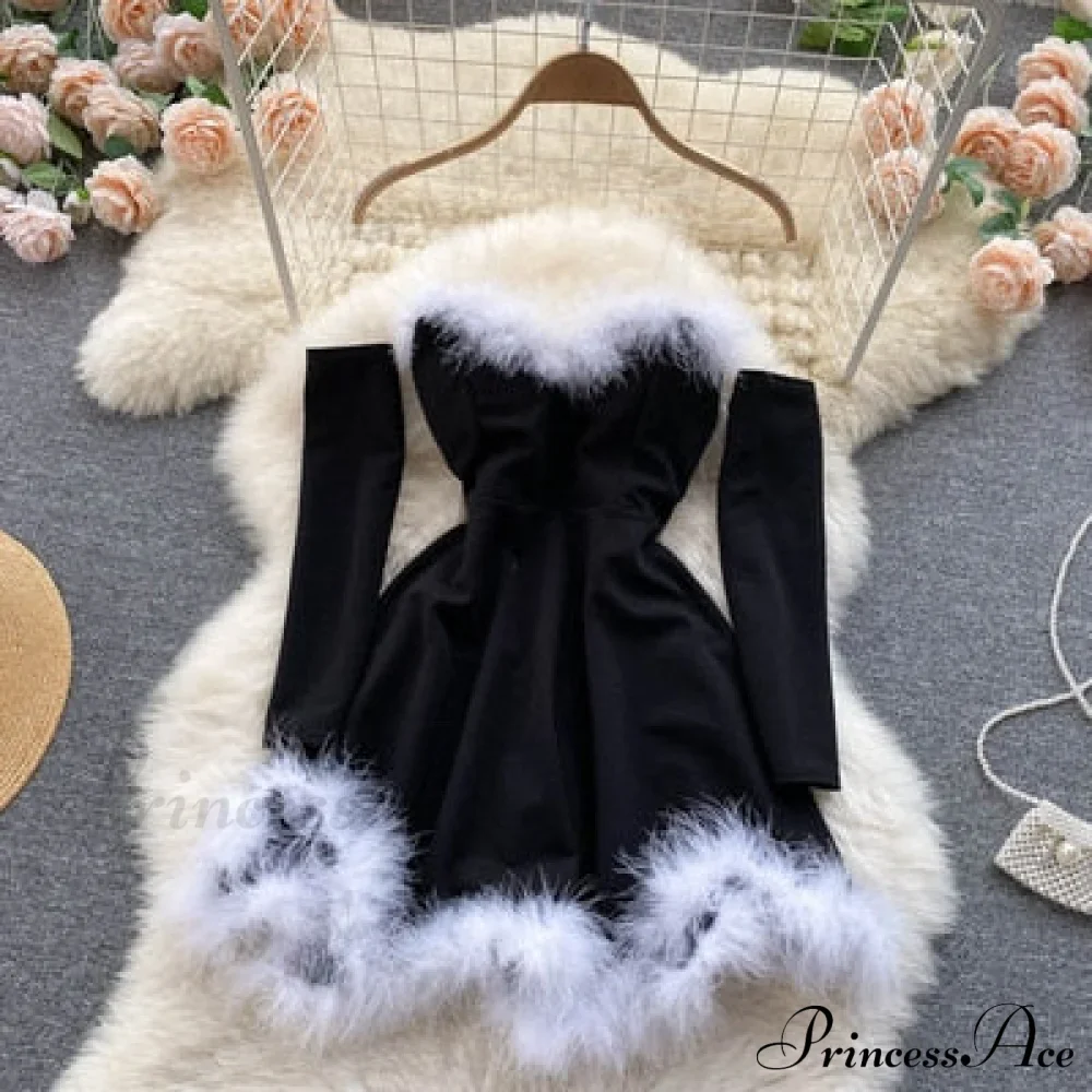 Gown Red for Backless Furry Strapless Elegant - Women Party New Year/Christmas/Femme - Image 4