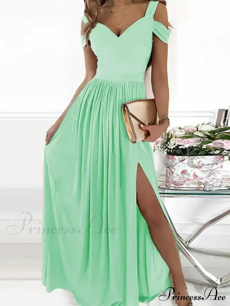 Solid Butterfly High Split Slim Gown - Image 10