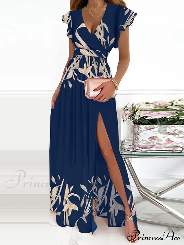 Solid Butterfly High Split Slim Gown - Image 12