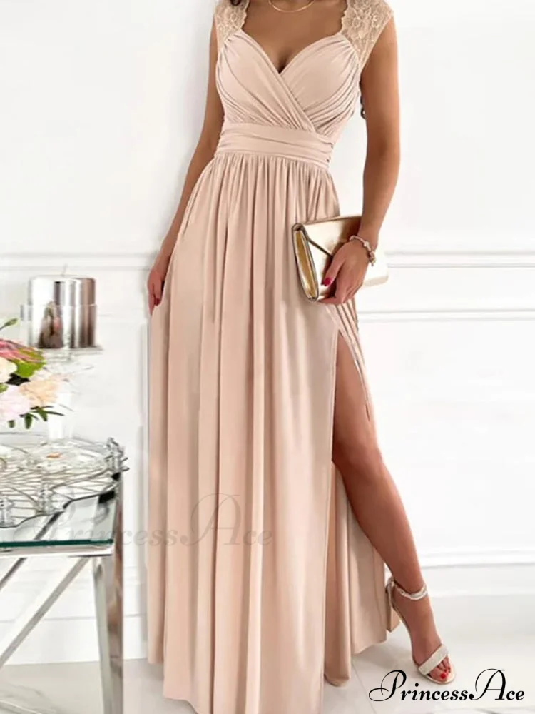 Solid Butterfly High Split Slim Gown - Image 3