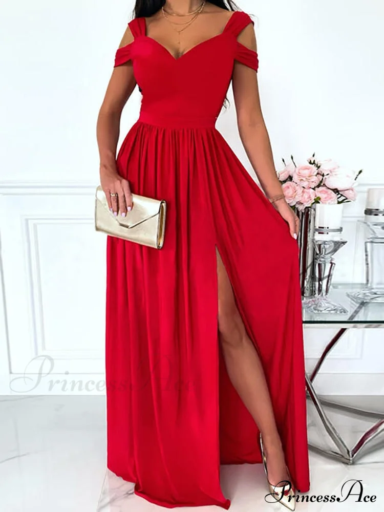 Solid Butterfly High Split Slim Gown - Image 6