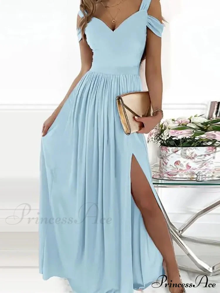 Solid Butterfly High Split Slim Gown - Image 9