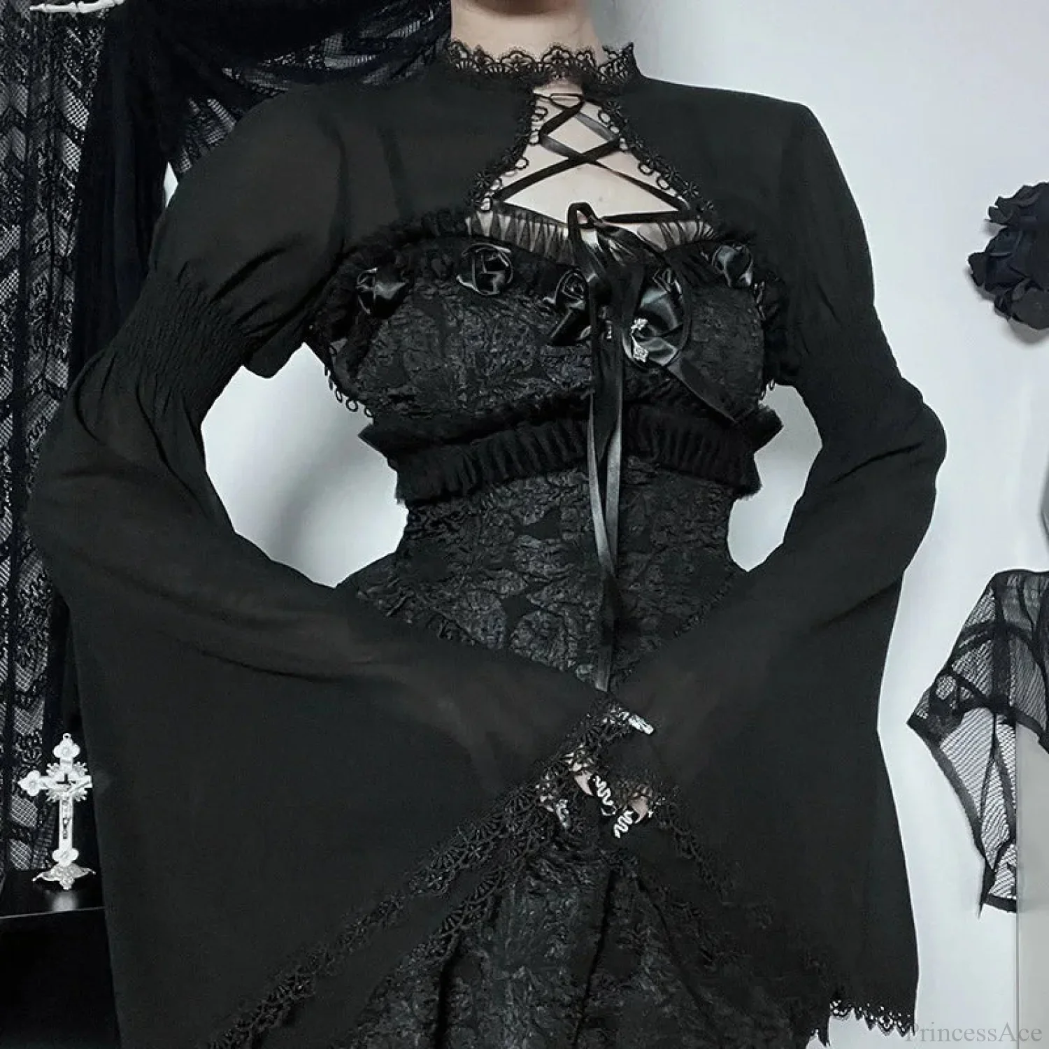 Graceful Tie Up Chiffon Top - Image 3