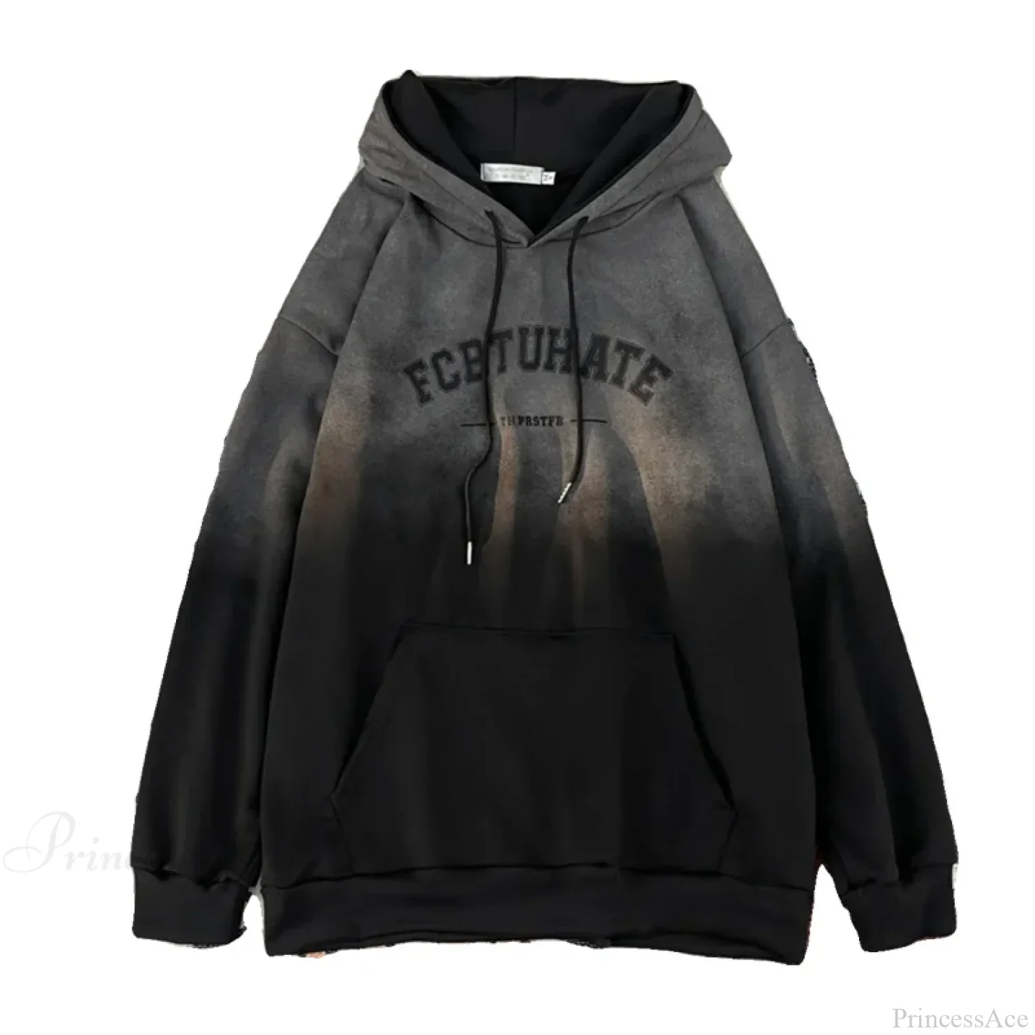 Gradient Letter Print Hip Hop Hoodie - Image 6