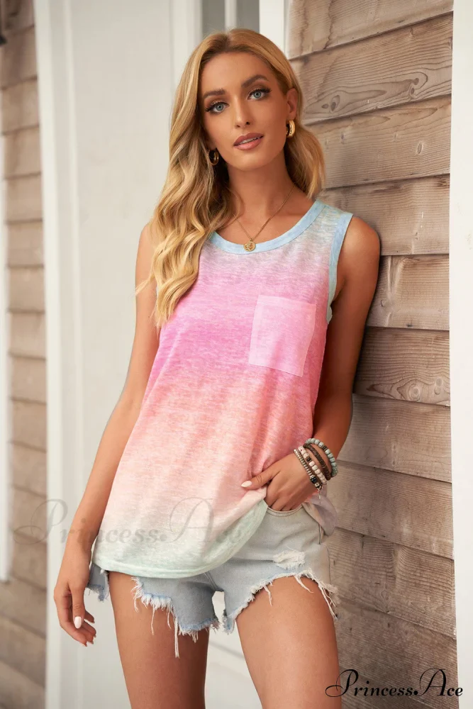 Gradient Tank Pocket with Design - Image 4