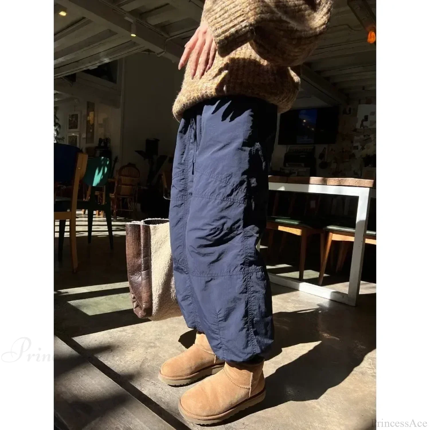 Gray Brushed Winter Korean Fashion Pants - Image 6