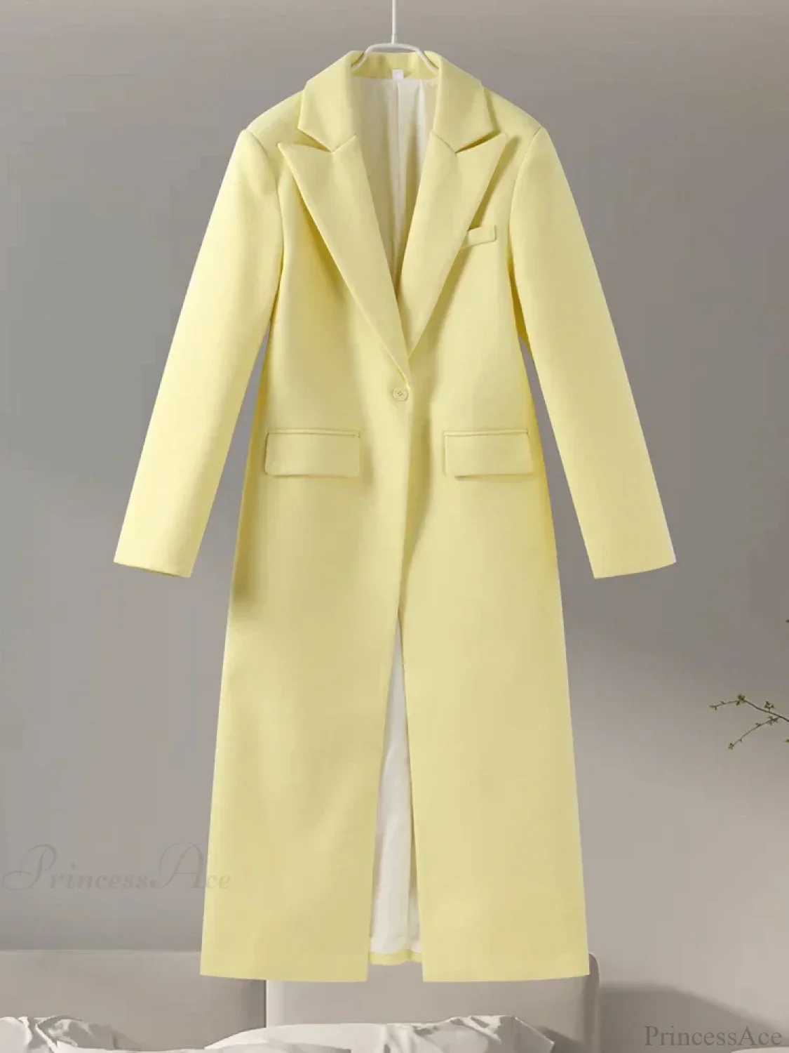 Gray Casual Wool Notched Button Up Overcoat - Image 7