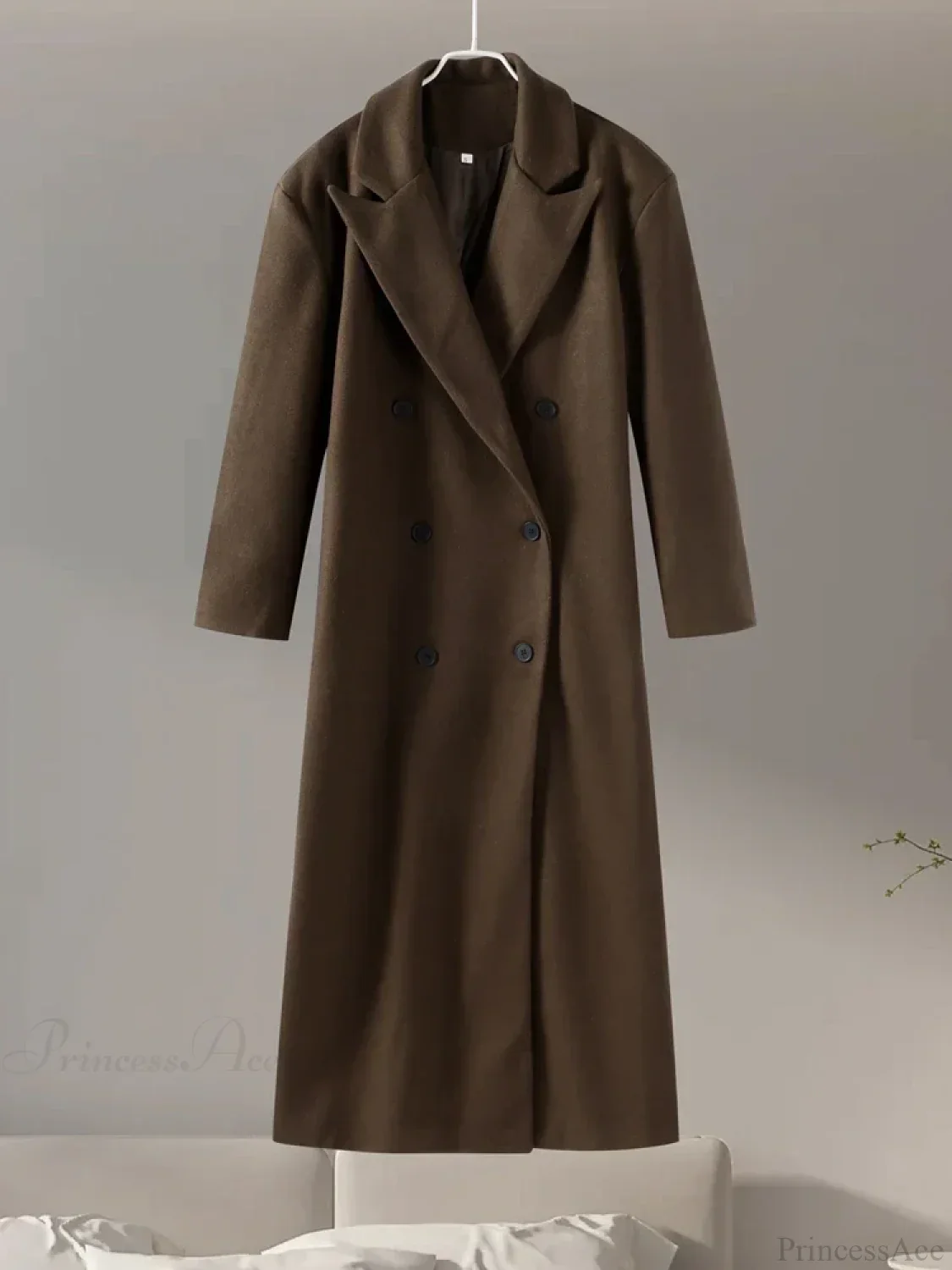 Gray Casual Wool Notched Button Up Overcoat - Image 9