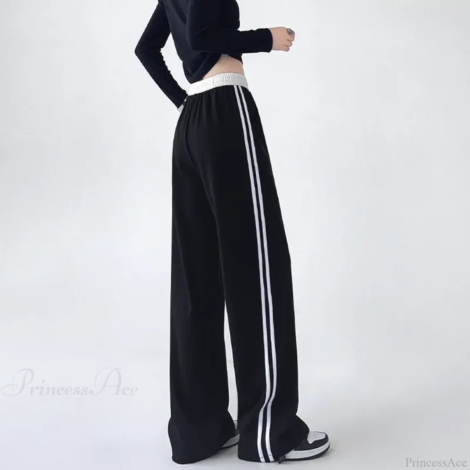 Gray Striped Casual Sweatpants Pants - Image 5