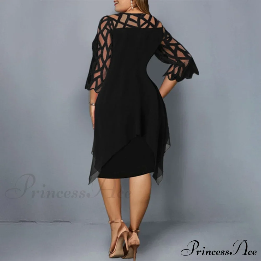 Green Lace Size - 4XL Women's Party Mesh Red Midi 6XL Plus Purple in Gown Elegant - Black 5XL Clothing - Image 3