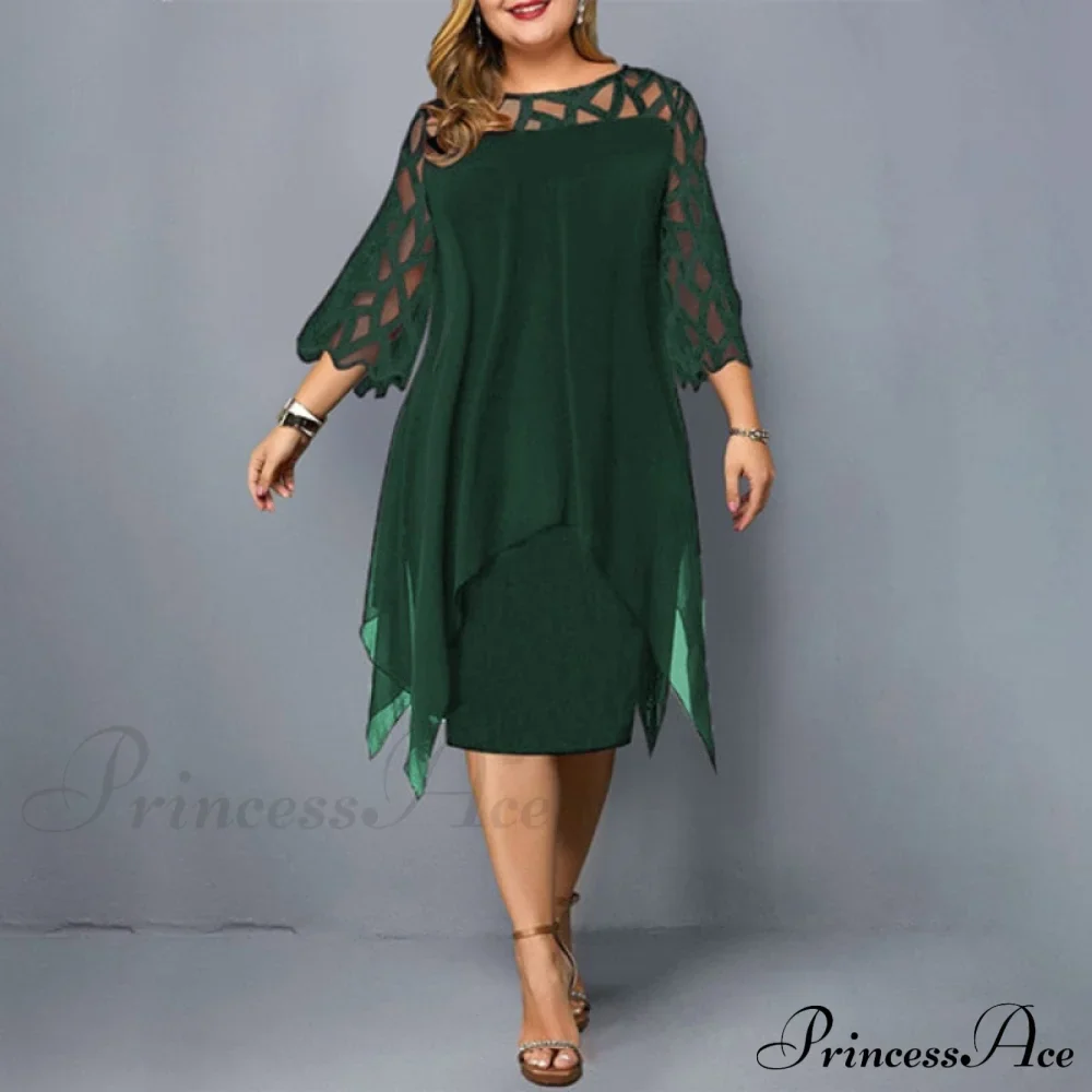 Green Lace Size - 4XL Women's Party Mesh Red Midi 6XL Plus Purple in Gown Elegant - Black 5XL Clothing - Image 5