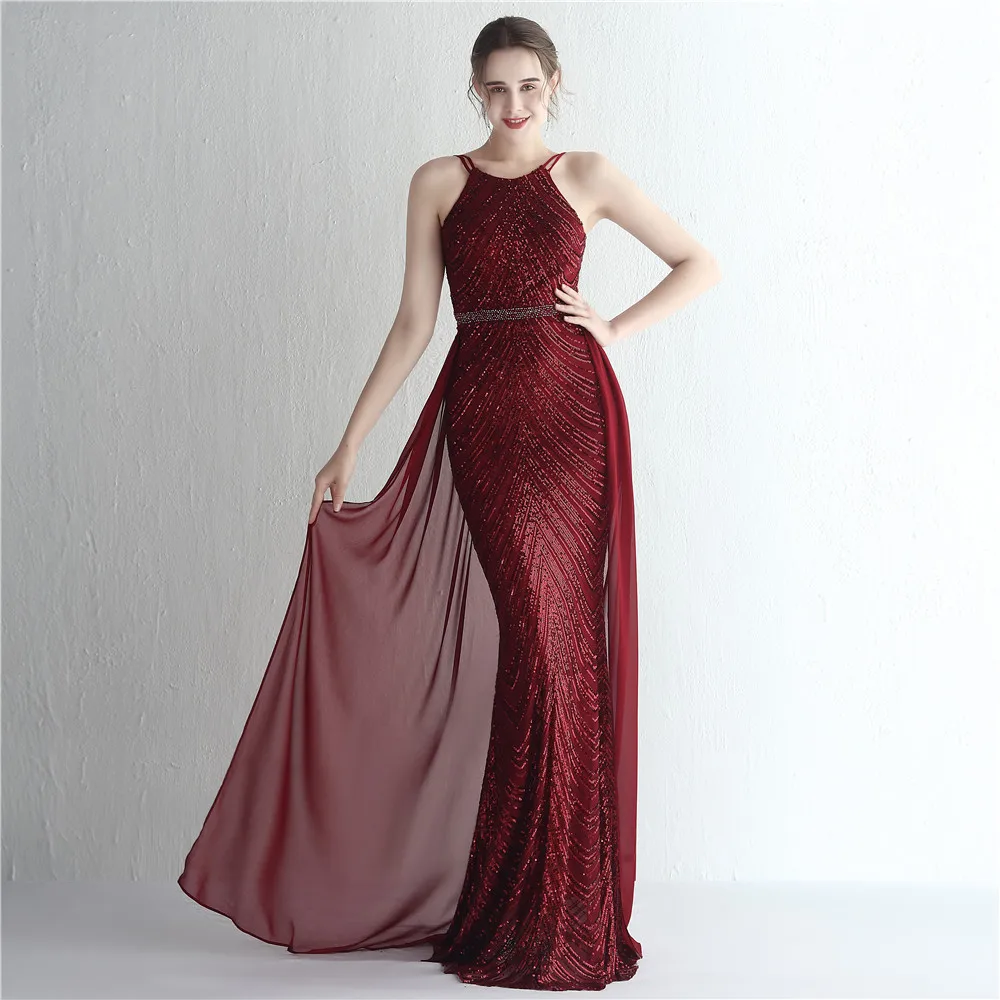 Green Off Shoulder Tassel Sequin Evening Dress Sexy Cross Back Party Dress - Image 10
