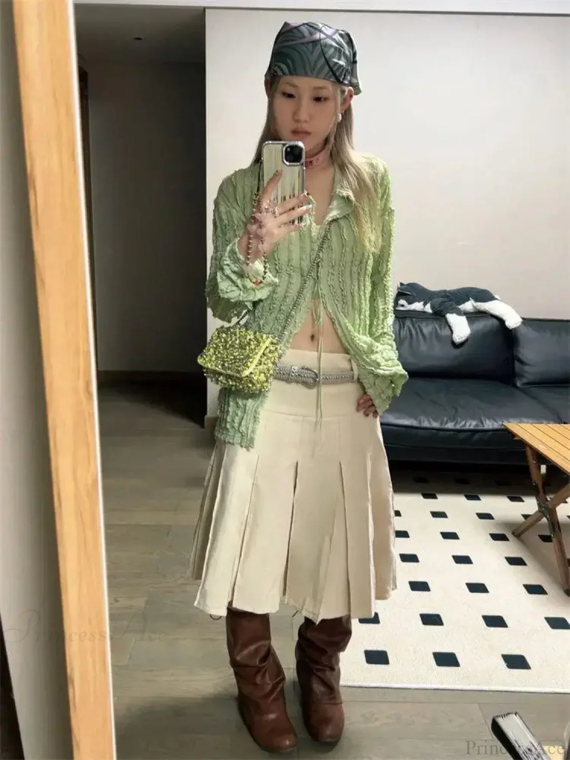 Green Vintage Long Sleeve Blouse - Image 7