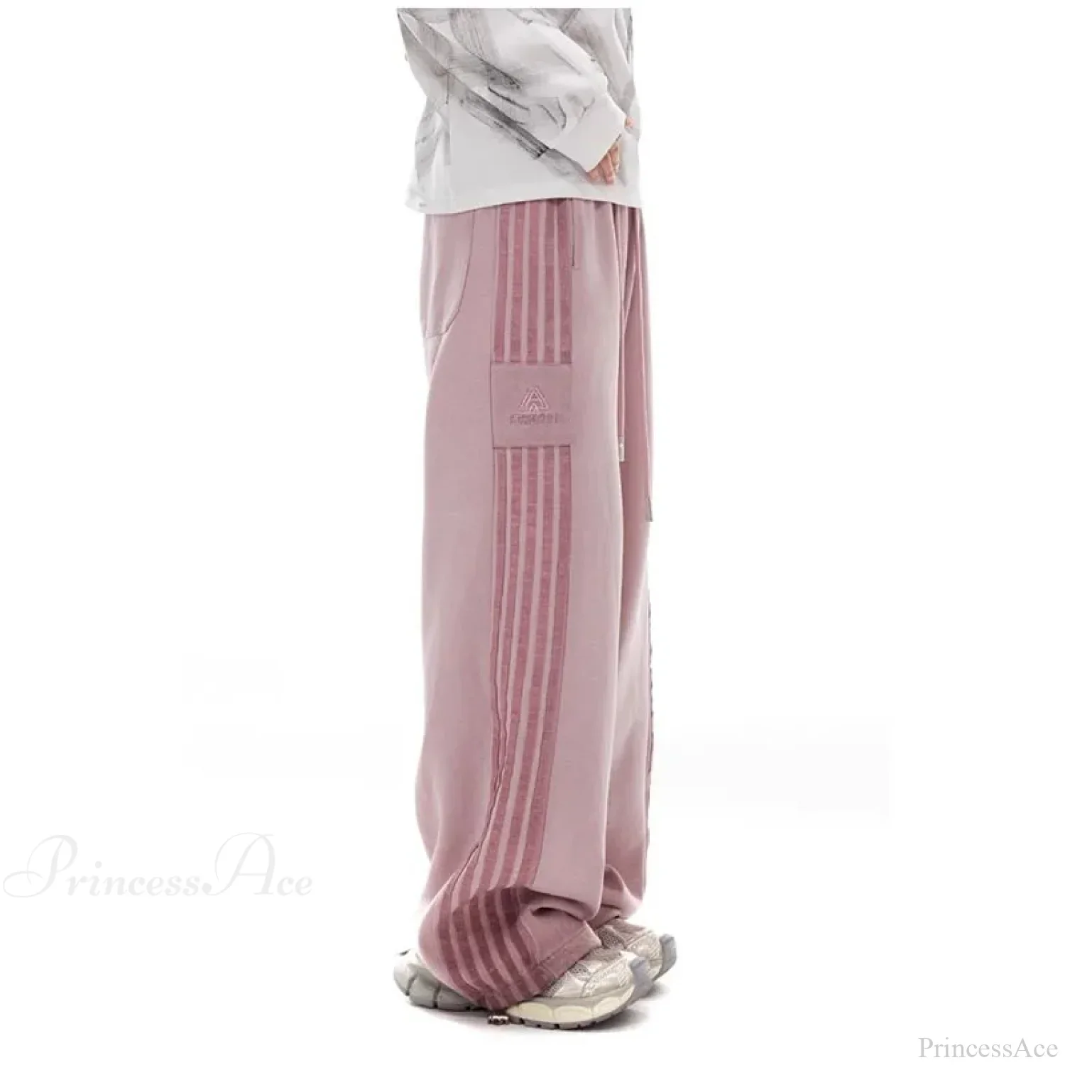 Grey Stripe Motion Casual Pants - Image 6