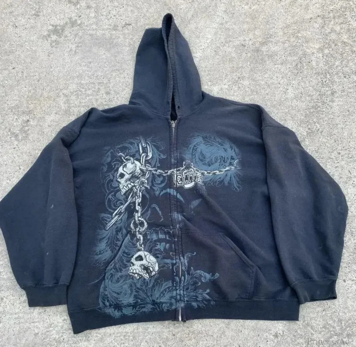 Grunge Zip Up Sweatshirt - Image 4