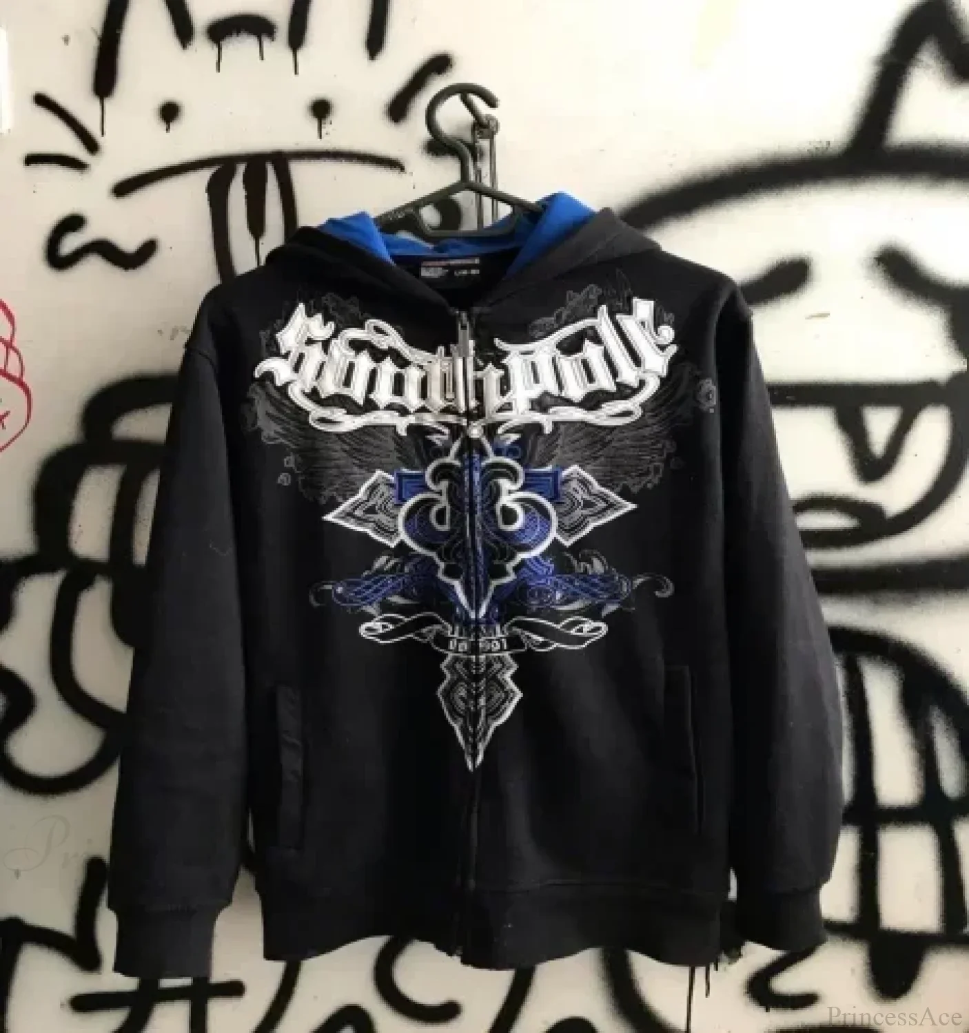 Grunge Zip Up Sweatshirt - Image 5