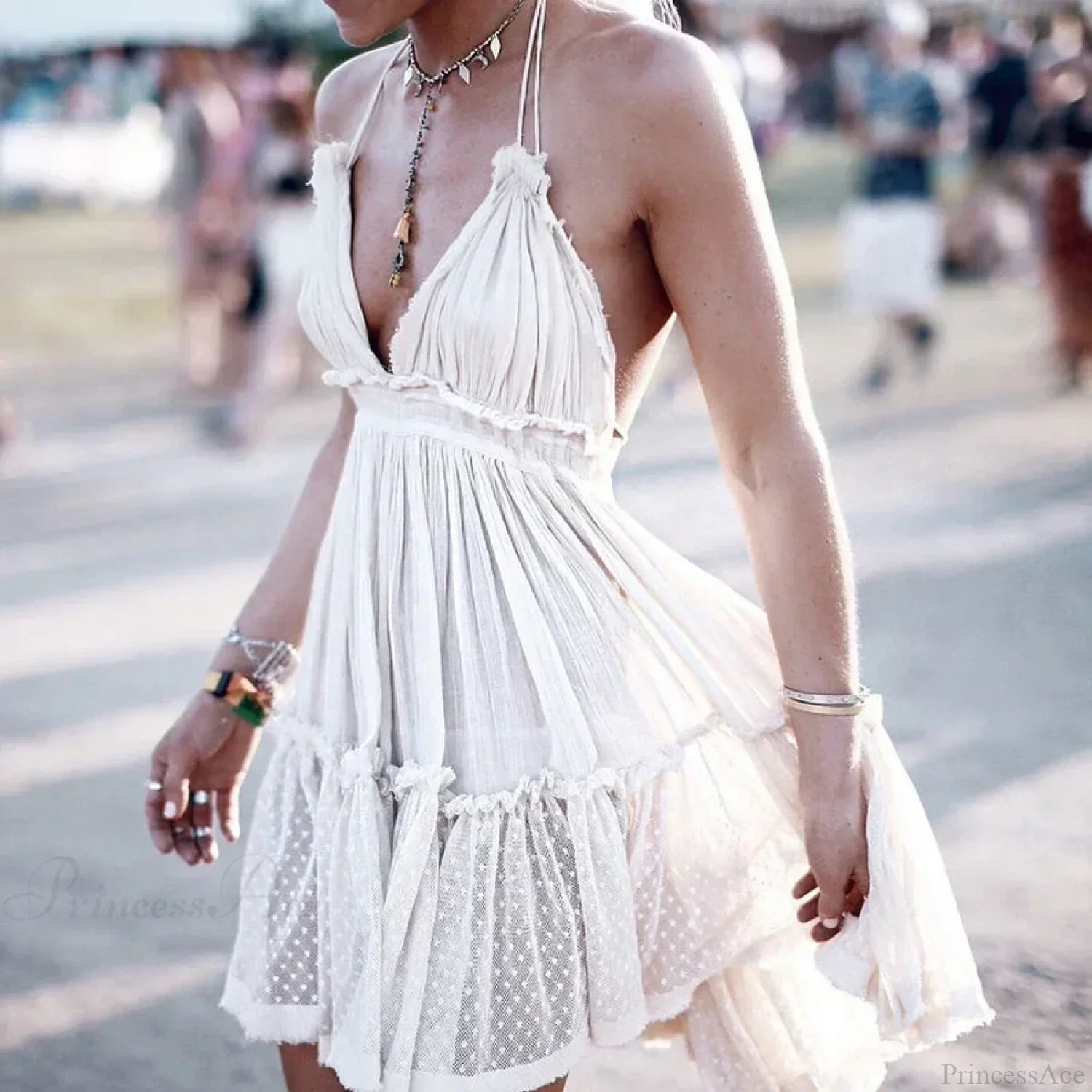 Gypsy Strap Backless Boho Dress - Image 4