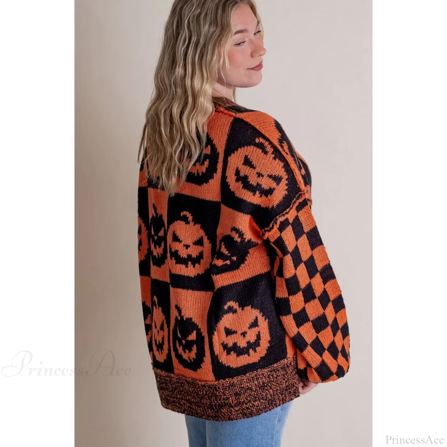 Halloween Round Neck Long Sleeve Aesthetic Gingerbread Loose Sweater - Image 2