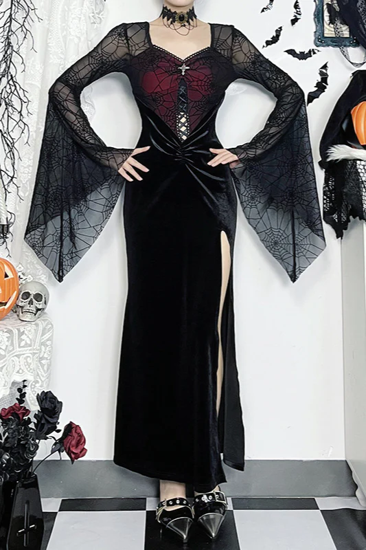 Halloween Flare Sleeve Gothic Dress - Image 2
