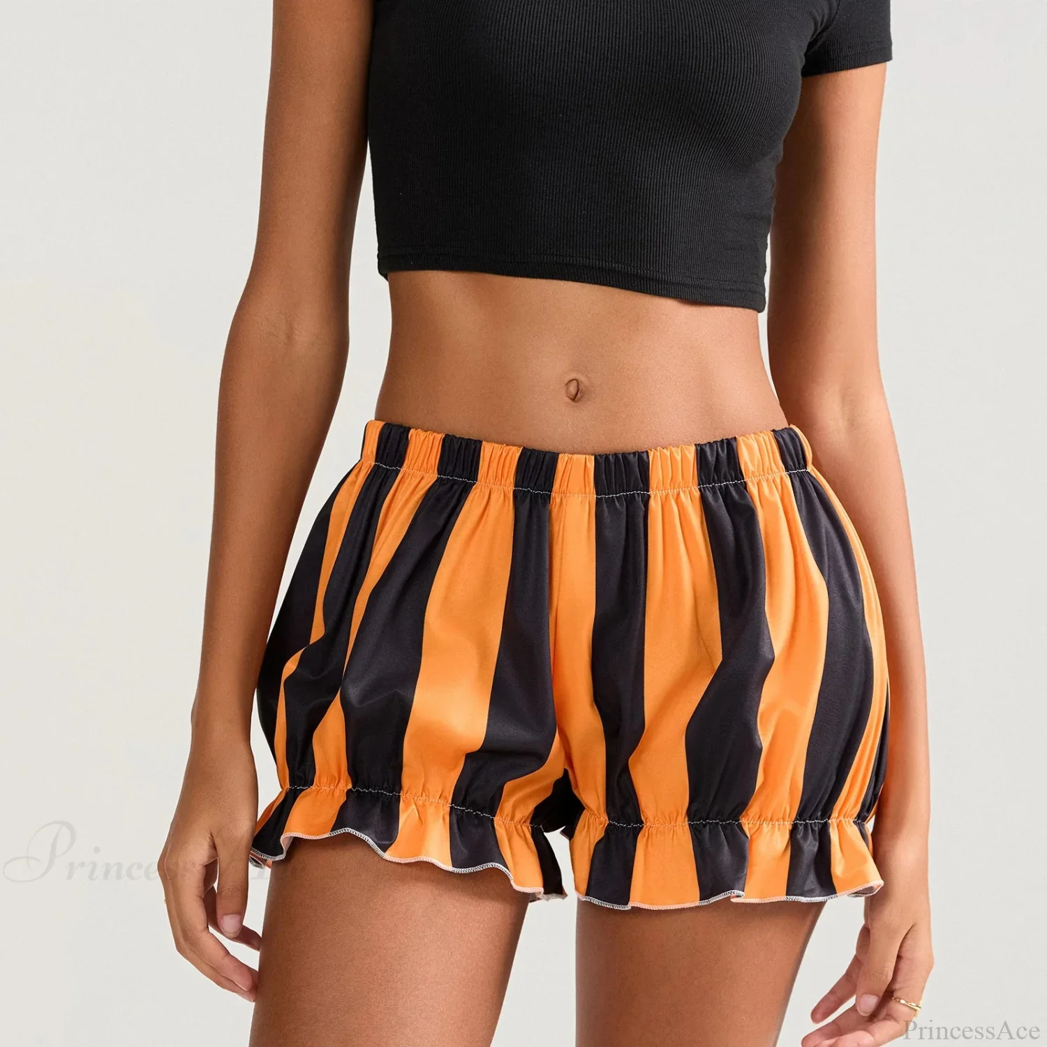 HalLoween Stripe Elastic Waist Short - Image 5