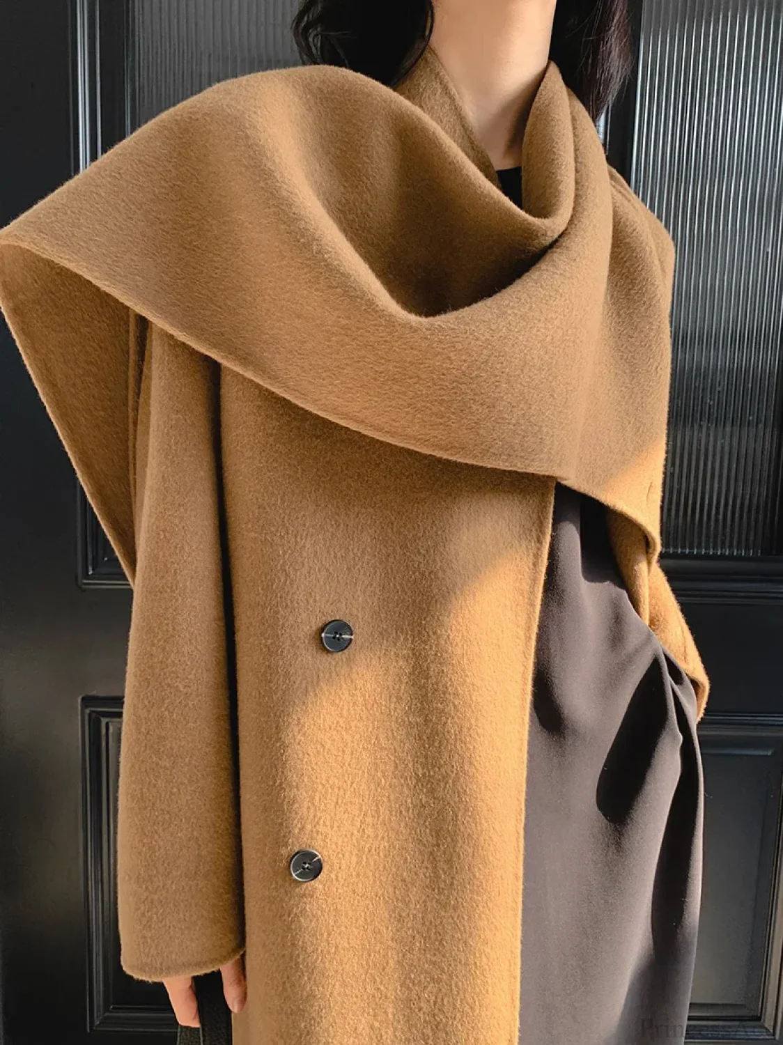 Handmade Cashmere Wool Belted Overcoat - Image 11